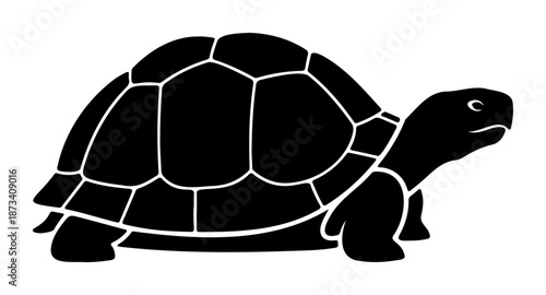 Chinese New Year Side view silhouette of tortoise on transparent background