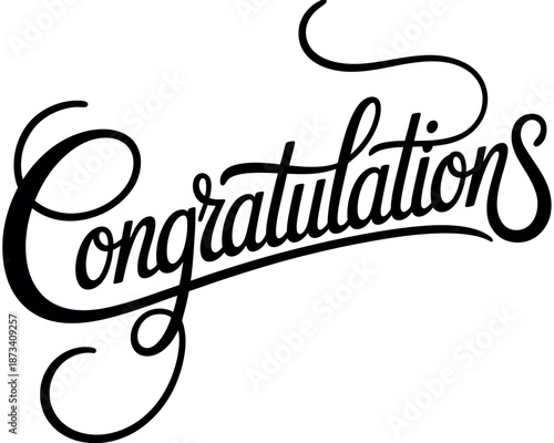 A black congratulatory message written in elegant cursive script on a white background