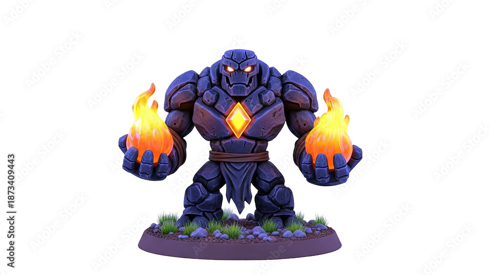 Fototapeta premium Fire Golem Miniature