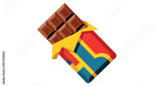 A colorful chocolate bar with a vibrant and modern design