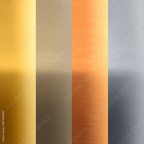 Metallic color swatches in rows.