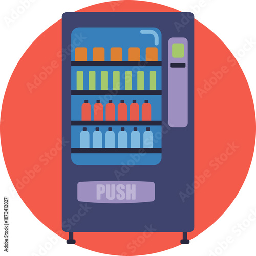 A simple icon representing an automated vending machine used for dispensing snacks, drinks, or other products.