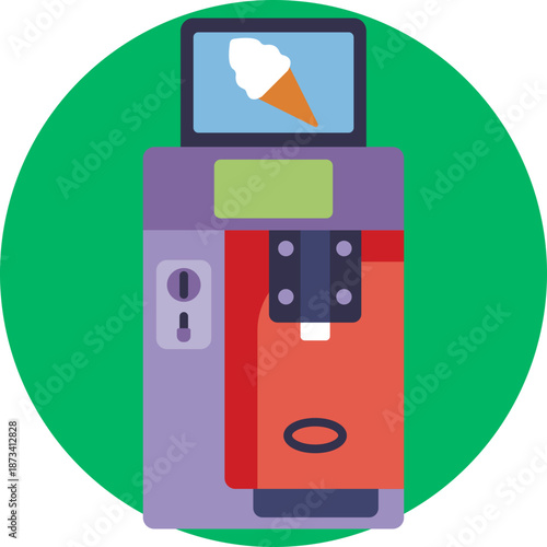 A simple icon representing an ice cream product available for purchase from a vending machine, commonly used to indicate frozen dessert options.