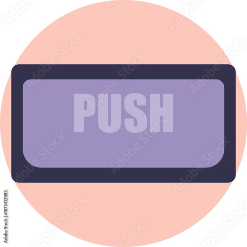 Push Mechanism Symbol: Indicates the action of pushing a part of the machine to release an item.