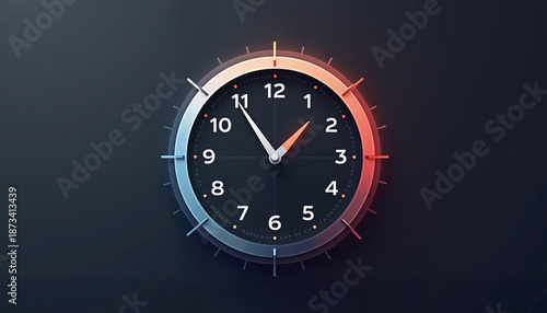 Wallpaper Mural Modern clock showing time against dark background  
 Torontodigital.ca