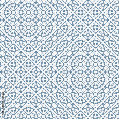 Seamless Geometric Tile Pattern - Pastel Blue - Inverted - Large Scale.