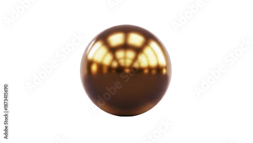 Reflective Bronze Sphere with Arched Reflections
