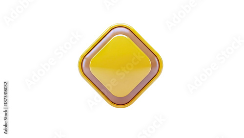Free Download Yellow Diamond Shape with Brown and Gold Border - GFXLoad