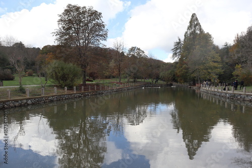 Beautiful lake view in Ataturk Arboretum. Istanbul, Turkey