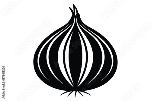 Modern Onion Silhouette Clip Art for Kitchen Decor and Recipe Book Illustrations