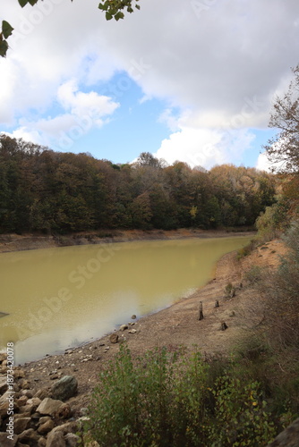 Beautiful lake view in Ataturk Arboretum. Istanbul, Turkey