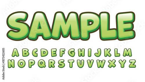 Lime Green Cartoon Text Effect