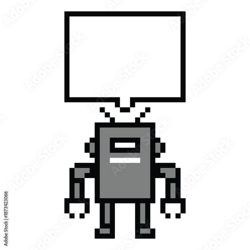 Cartoon robot robotic or ai humanoid concept business enginner automation with bot,toy,artificial intelligence,pixel,8 bit,background.