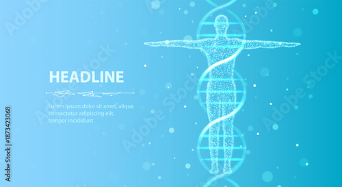 Human DNA. Medical technology, gene evolution, cellular health, nervous system, DNA research, molecular biotechnology, genetic research, biological cloning, scientific biochemistry concept

