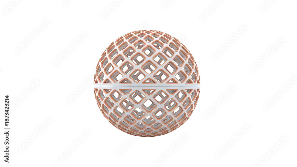 Fototapeta premium Geometric Sphere with Interlocking Square Pattern