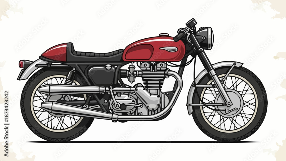 Obraz premium red motorcycle on white background