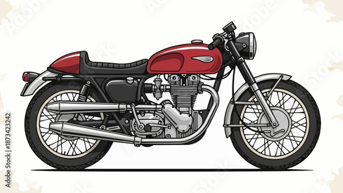 red motorcycle on white background