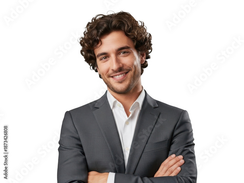 Businessman portrait isolated on transparent background