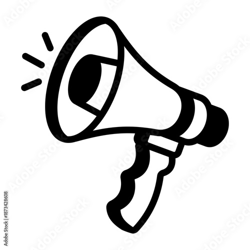 Line style icon showing a promotion