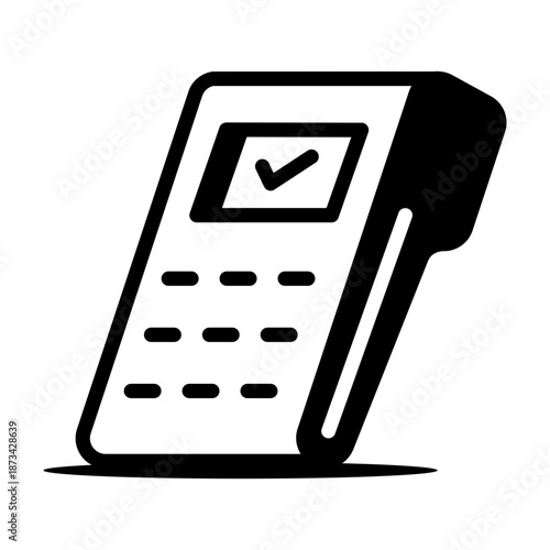 Line style icon depicting a payment terminal