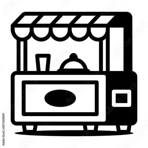 An outline icon depicting a food stall