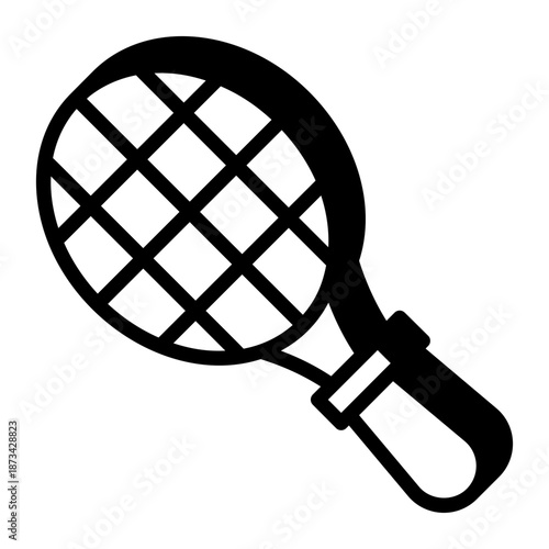 A linear icon depicting a racket