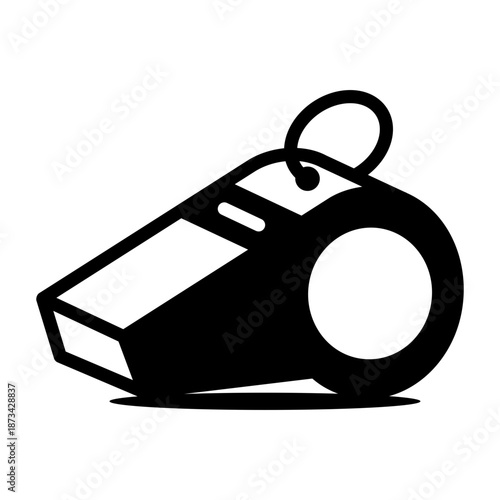 A linear icon depicting a whistle