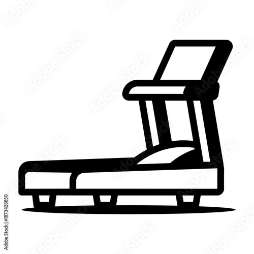 A linear style icon depicting a treadmill