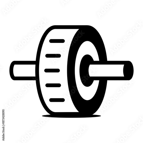 A linear icon showing a fitness roller