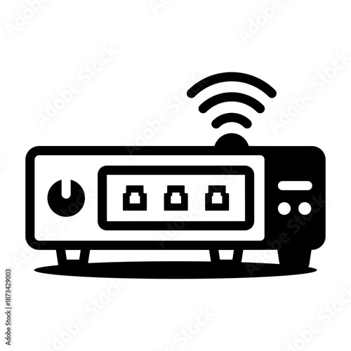 Line style icon showing a network switch
