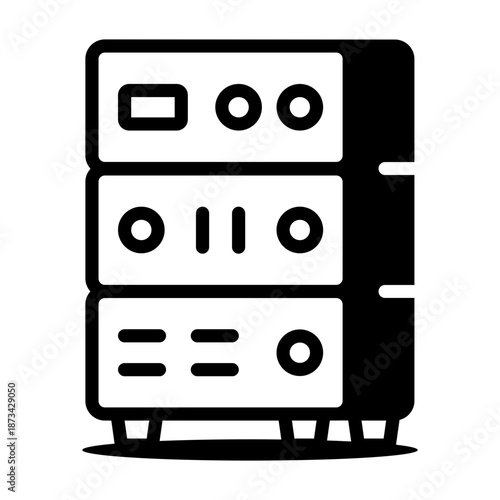 An outline icon showing a server rack
