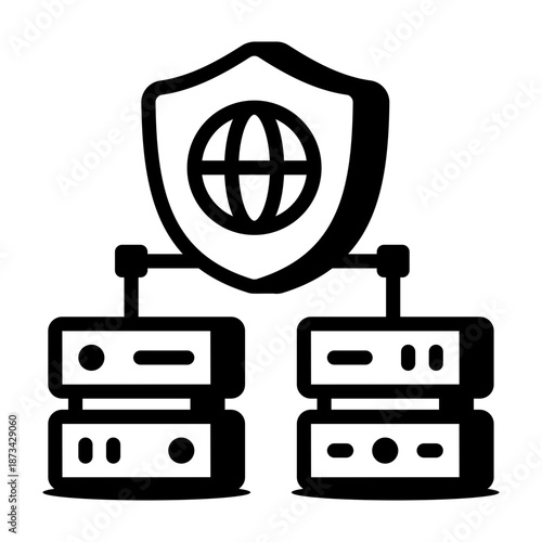 A linear icon showing a proxy server