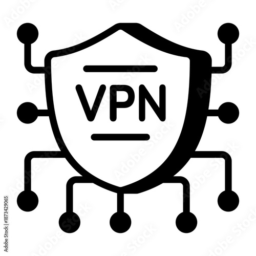 Line style icon showing a vpn connection