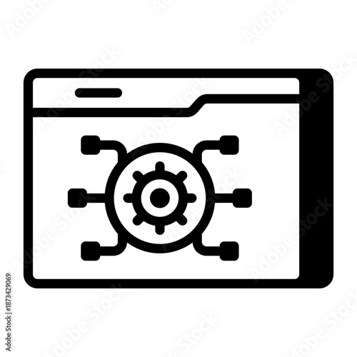 A linear icon depicting a decentralized tech