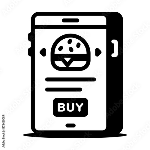 A linear icon showing a food app