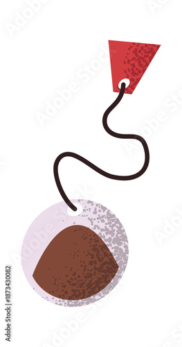 Round tea bag with string