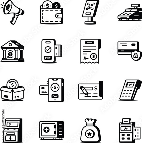 Pack of Shopping and Retailing Line Style Icons 