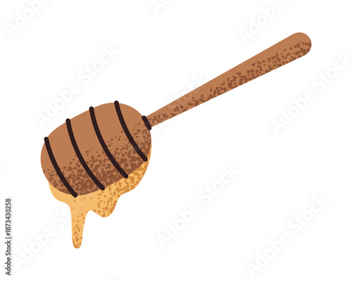 Wooden honey dipper sticker design