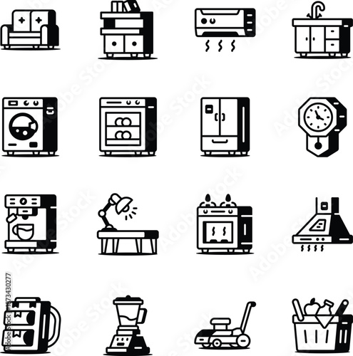 Collection of Lifestyle Outline Style Icons 