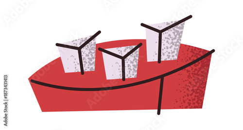 Three sugar cubes on plate