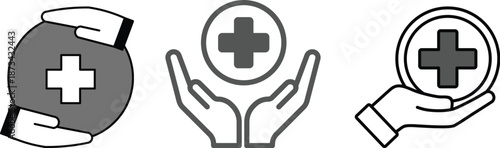 Healthcare medical line icon set. Medicine and hospital outline icons. Clinic, pharmacy, laboratory symbols. Doctor, ambulance, DNA, heart, and dental signs. Vector illustration. Healthcare set.