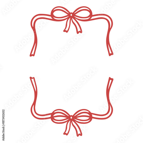  Coquette boarder with bow and ribbon doodle. Whimsical wedding frame in sketch style. Hand drawn vintage vector illustration for Valentine’s Day