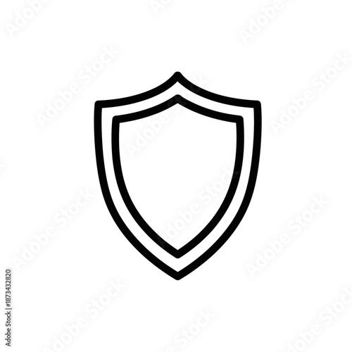 Minimalist Black and White Shield Icon for Security and Protection Concepts