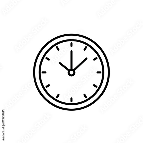 Minimalist Black and White Wall Clock Showing Time for Home or Office Decor