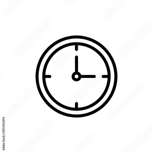 Minimalist Black and White Wall Clock Showing Time for Modern Interior Design