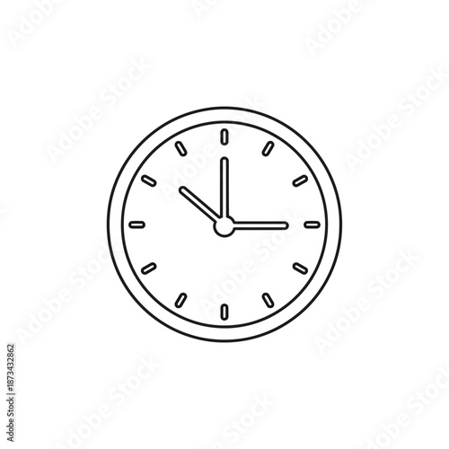 Minimalist Black and White Wall Clock with Clear Time Display for Office or Home Decor