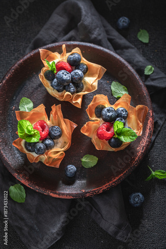 Unique and sweet phyllo cup...