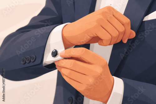 Groom getting ready for wedding