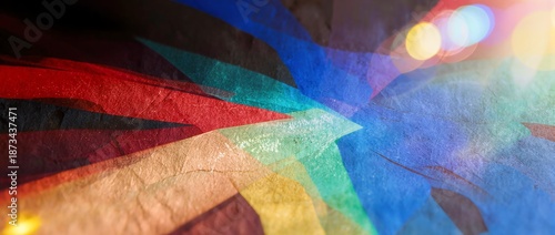 彩光がにじむ色彩ゆらめく光漏れの紙面表現