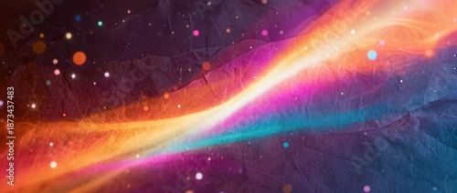 彩光がにじむ色彩ゆらめく光漏れの紙面表現